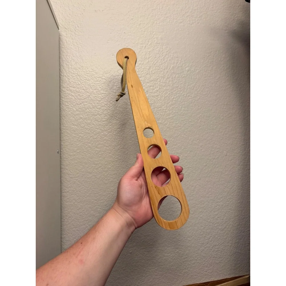 Vintage Wooden Spaghetti Measurer Hand Painted Strawberry Pasta Portion Tool